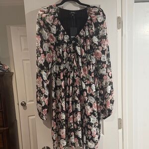 Elegant Floral Long Sleeve Dress